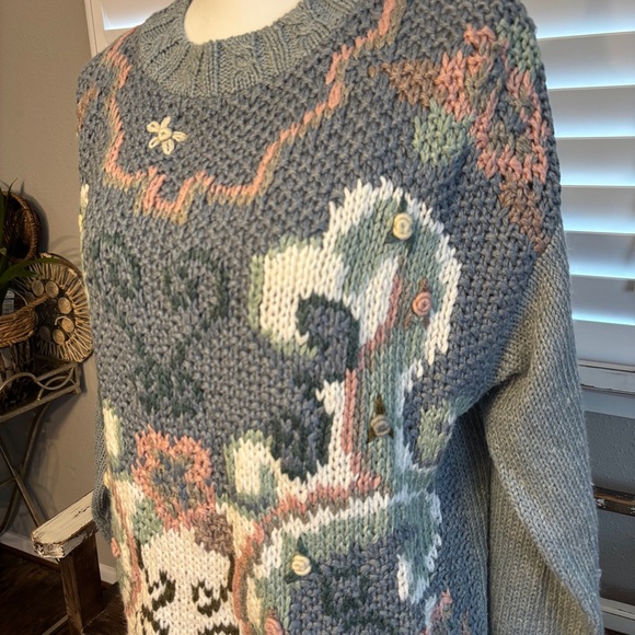 Classic Elements Womens Sweater Slouchy Hand Knitted‎ Cottagecore Grandma Medium - Picture 2 of 9